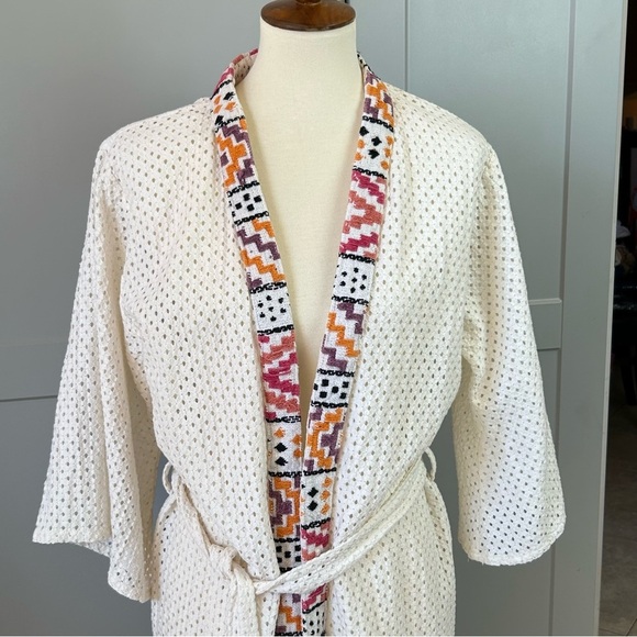 Maeve by Anthropologie Women's One Size Ivory Kimono Duster Open Front Cover Up - Picture 3 of 11